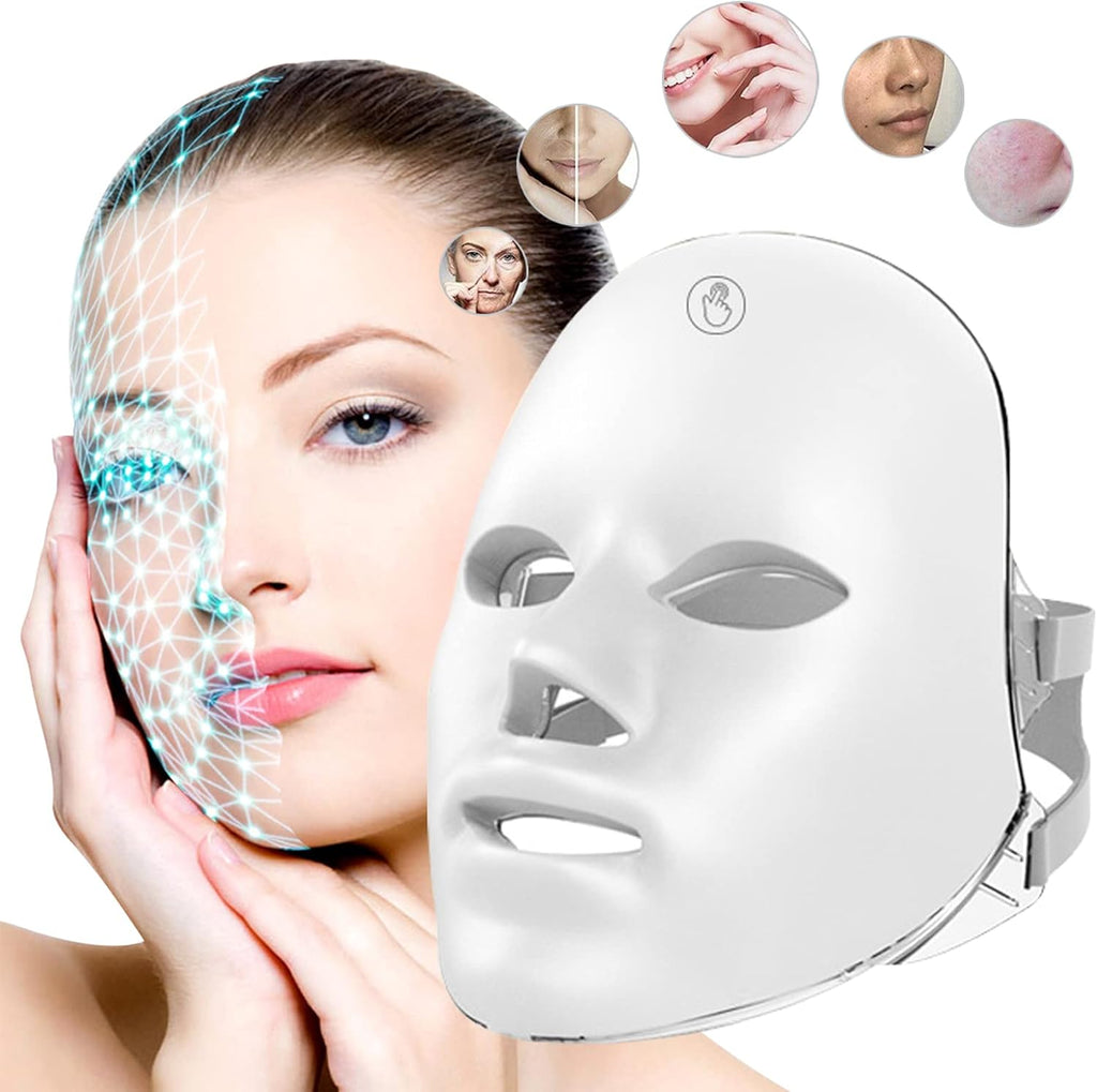 Revitalize Your Skin with the 7-Color USB Charging Photon Mask - Anti-Aging, Hydrating, and Wrinkle-Reducing Beauty Tool
