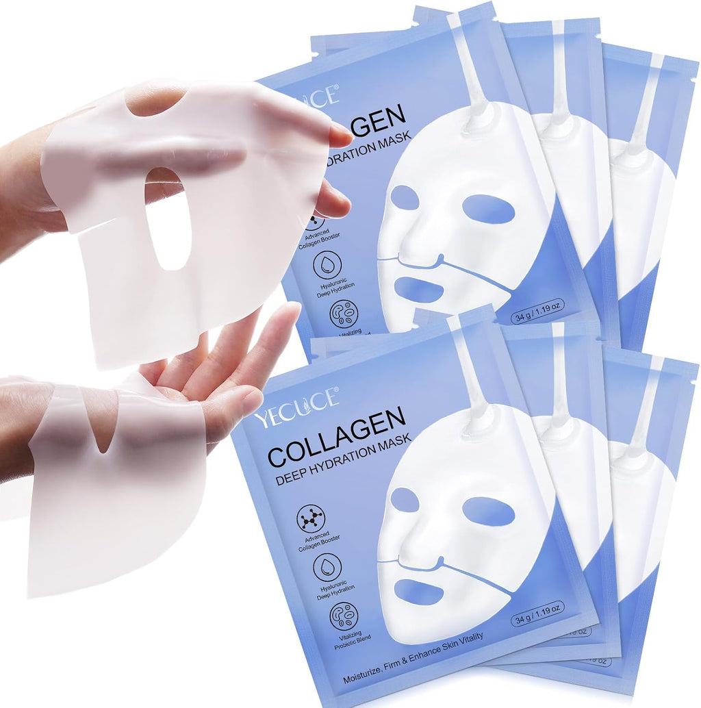 Revitalize Your Skin Overnight with Our Bio Collagen Deep Hydration Face Mask - 6 Pack for Ultimate Moisture and Firmness