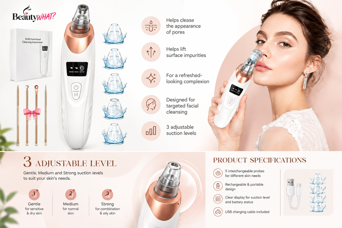 Ultimate 2026 Blackhead Remover Pore Vacuum - Rechargeable Facial Cleaner