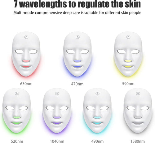 Revitalize Your Skin with the 7-Color USB Charging Photon Mask - Anti-Aging, Hydrating, and Wrinkle-Reducing Beauty Tool