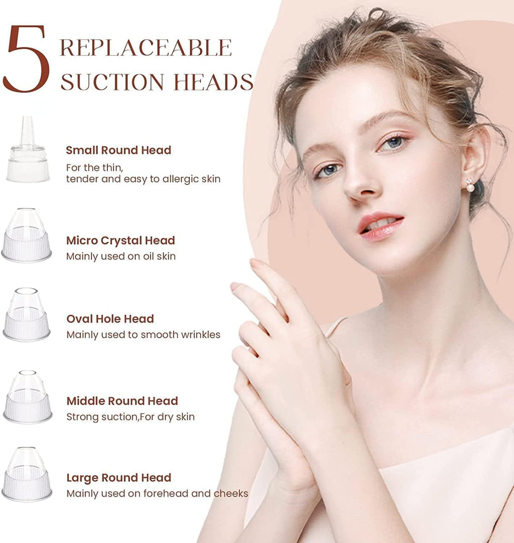Ultimate 2026 Blackhead Remover Pore Vacuum - Rechargeable Facial Cleaner with 5 Suction Levels & Probes for All Skin Types