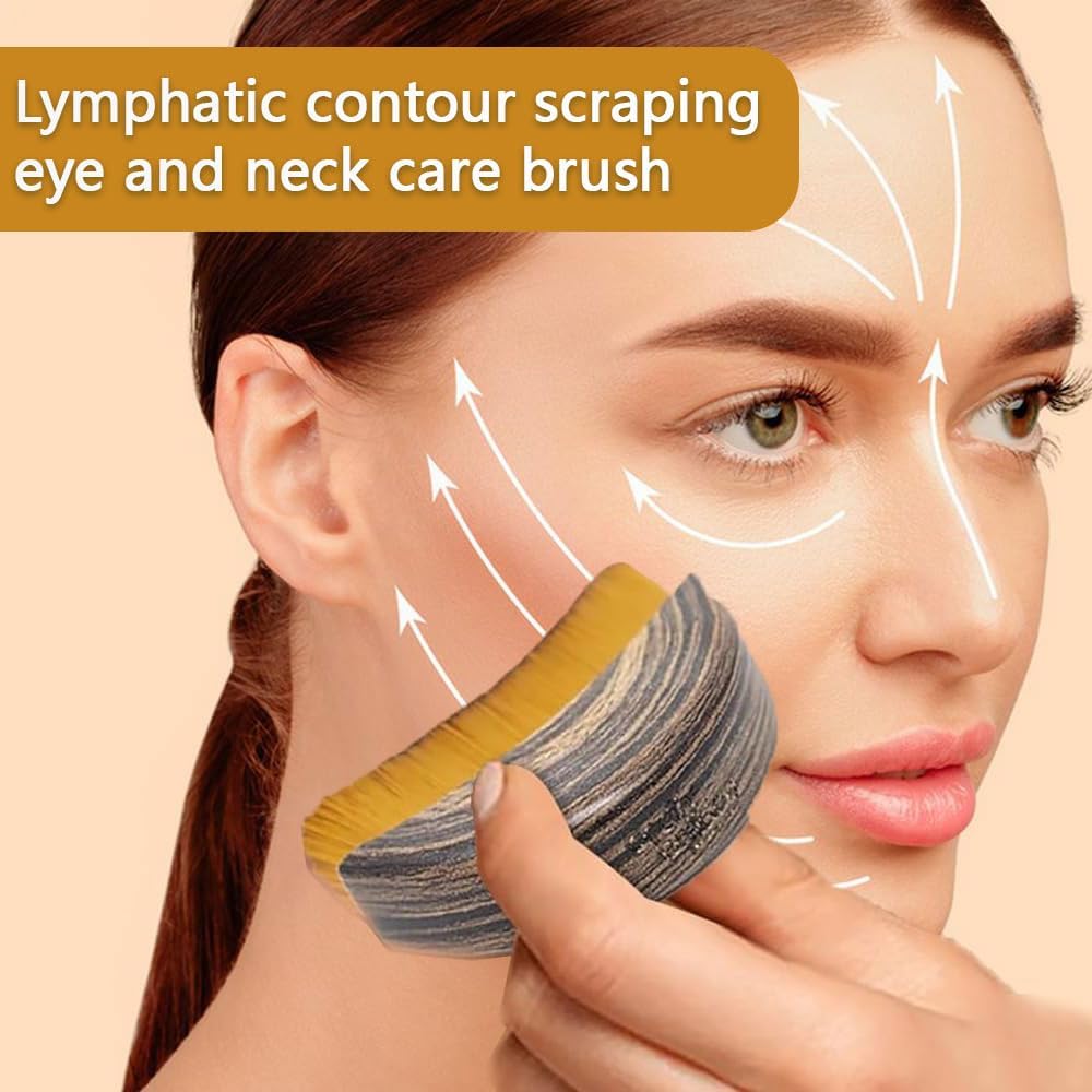 2 Pack Lymphatic Face Brush Jawline Contour Massage Tool