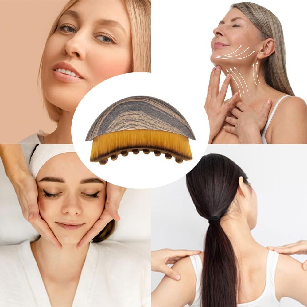 2 Pack Lymphatic Face Brush Jawline Contour Massage Tool