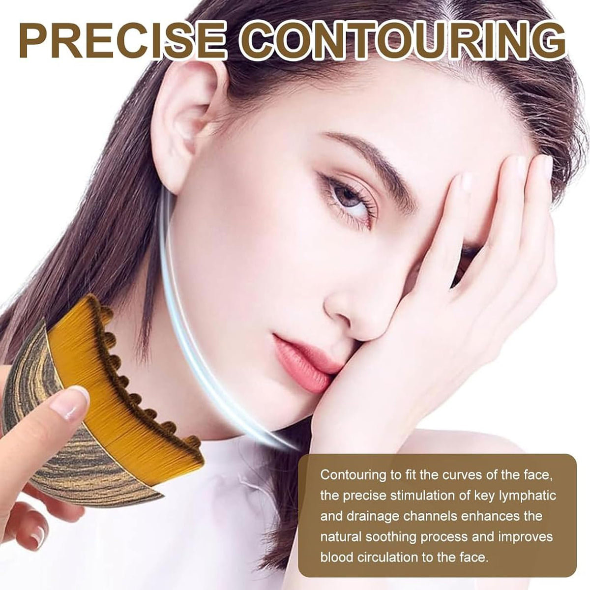 New Lymphatic Contour Face Brush, Dry Brushing Face Brush, Lymphatic Drainage Massager for Face, Chin & Jawline Sculpting, Ergonomically Designed to Fit the Skin Precisely and Relieve Fatigue(2Pcs)