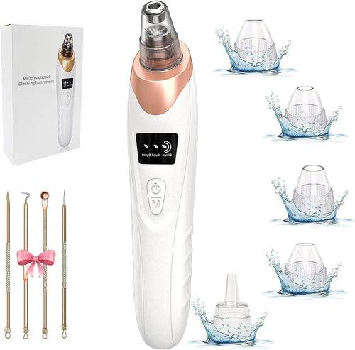 Ultimate 2026 Blackhead Remover Pore Vacuum - Rechargeable Facial Cleaner with 5 Suction Levels & Probes for All Skin Types