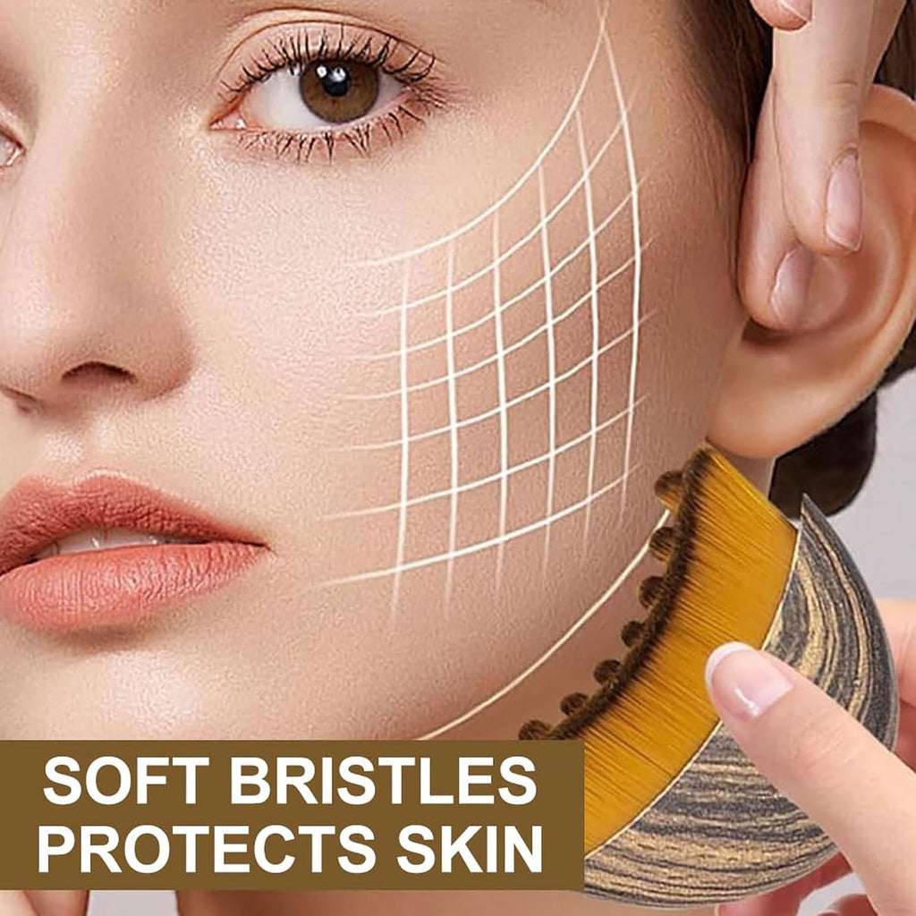 New Lymphatic Contour Face Brush, Dry Brushing Face Brush, Lymphatic Drainage Massager for Face, Chin & Jawline Sculpting, Ergonomically Designed to Fit the Skin Precisely and Relieve Fatigue(2Pcs)