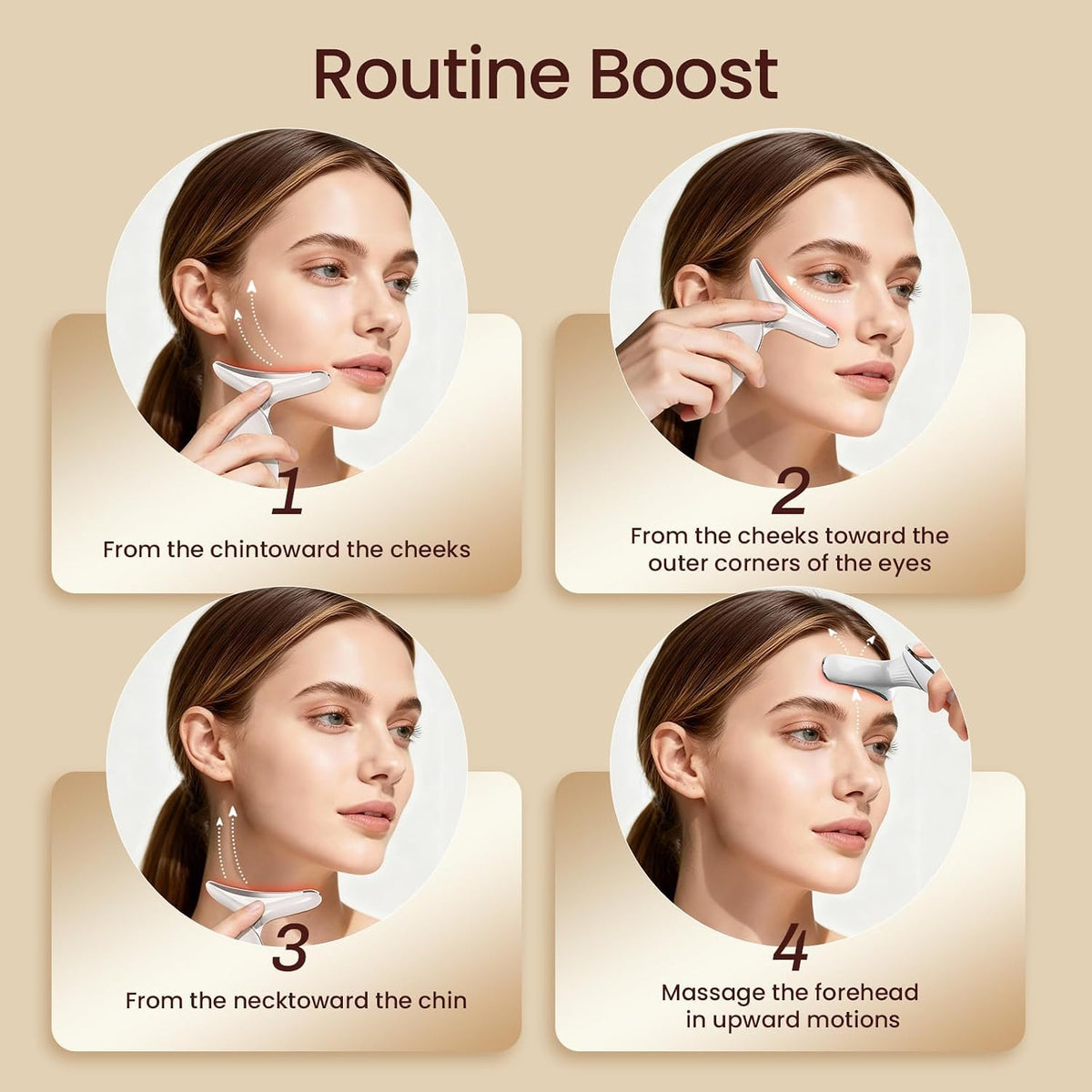 7-Color LED Facial and Neck Massager with 3 Beauty Modes for Lifting and Firming, USB Rechargeable Skin Care Device