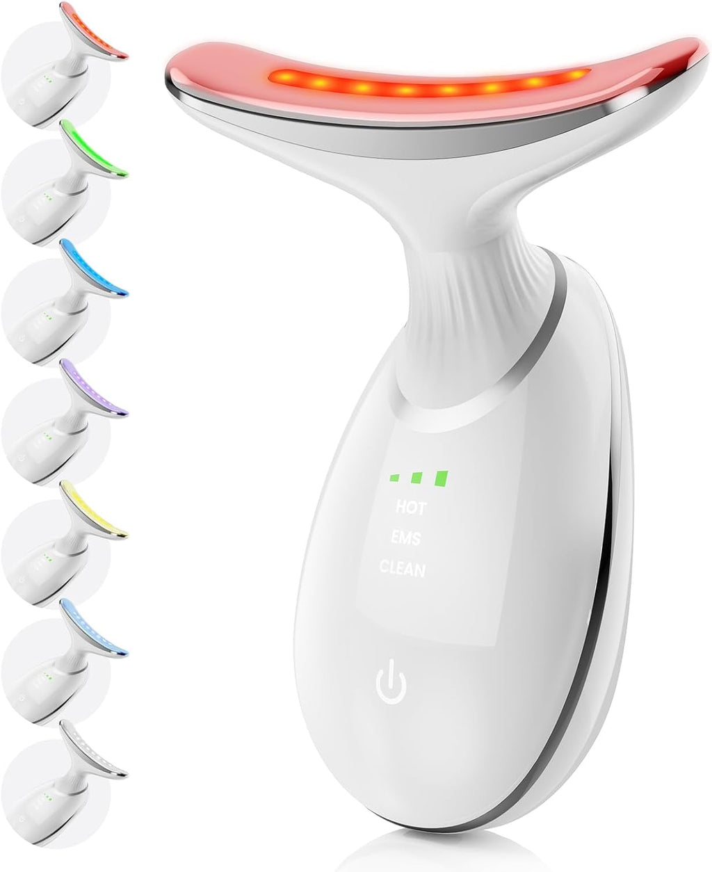 7-Color LED Facial and Neck Massager with 3 Beauty Modes for Lifting and Firming, USB Rechargeable Skin Care Device